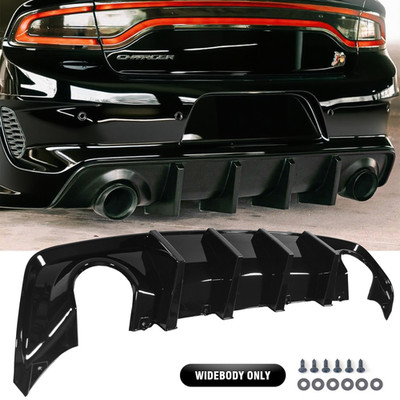 For 2020-2024 Dodge Charger SRT Widebody Gloss Black Rear Bumper Diffuser Lip