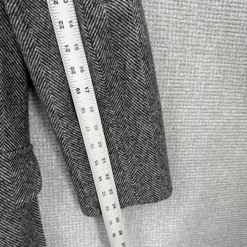 Pendleton Wool Coat Mens Sz 48 Herringbone Gray Vintage USA Preppy Professor - Picture 8 of 12