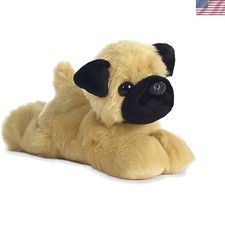 Adorable Mr. Pugster Plush Toy - 8'' Brown Floppy Pug for Playful Snuggles