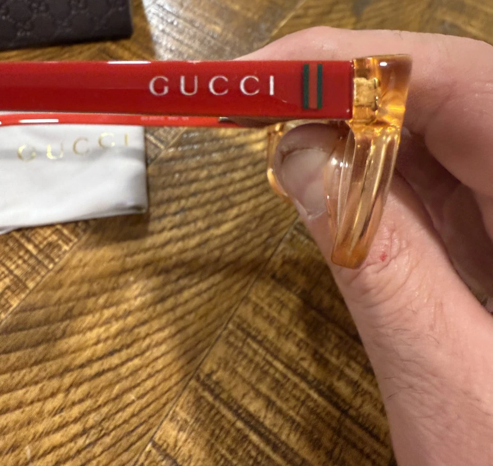 Gafas ópticas ovaladas Gucci 50 mm rojo naranja GG 5007/C W6V 125 NUEVAS Foto 4 de 4