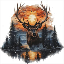 Diamond Art Kits for Adults, Deer Diamond Painting Kits for Beginner, 5D DIY rou