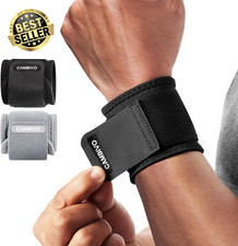 Wrist Wraps 2 Pack Adjustable Support Brace for Pain Relief, Gym, Lifting – Blac