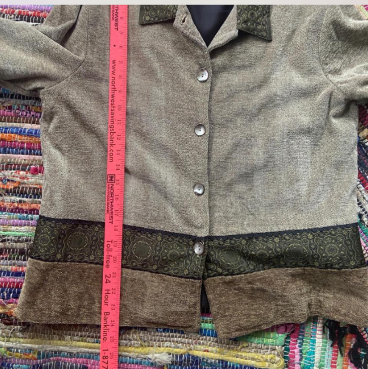 VTG White Stag Button Up Patchwork Jacket Brocade… - image 6