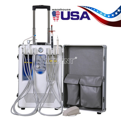 Mobile Dental Delivery Unit 4H Oilless Air Compressor Suction System Syringe