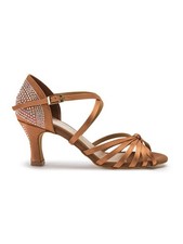Dancing Queens - Elation Accent Show-Tanzschuhe Satin Strass mit flexibler Sohle