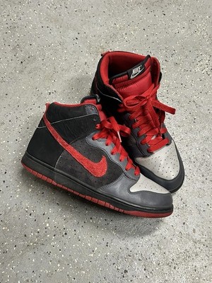 Men s Nike Dunk High 2008 Black Red Size 10 Men/11.5 Women- Used No Box