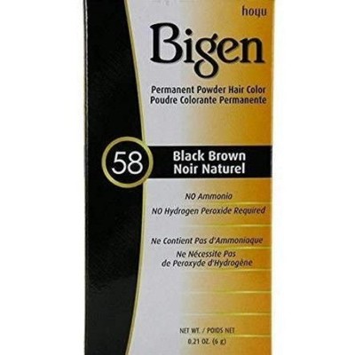 Bigen Permanent Powder Hair Color 58 Black Brown 