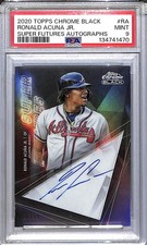 2020 Topps Chrome Black Super Futures #SFA-RA Ronald Acuna Jr. PSA 9 MINT Auto 8