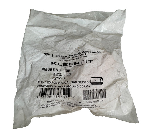 EPC KLEENFIT Fig: 100 Coupling 1-1/2" CTS Solder Joint Copper Sweat Fitting