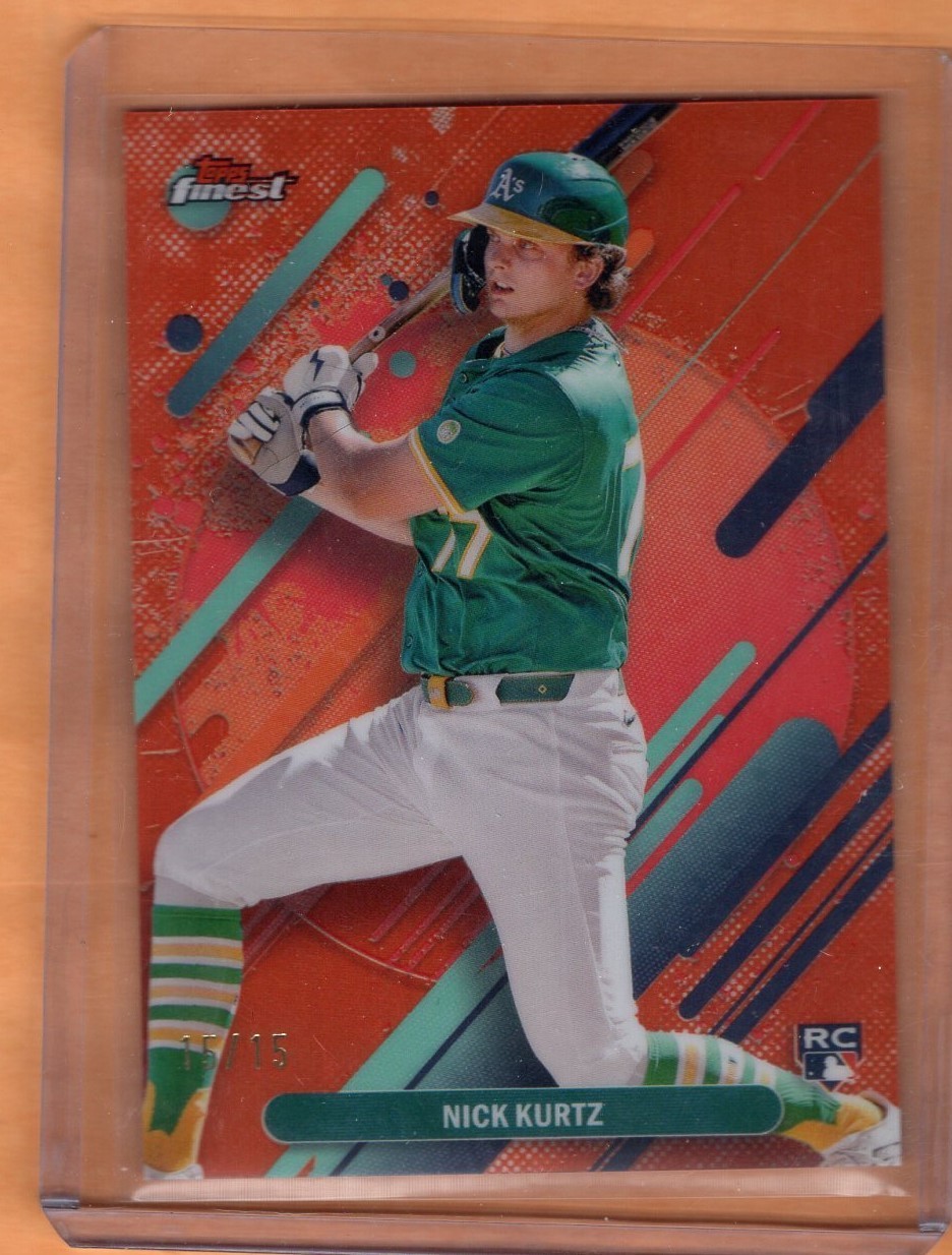 NICK KURTZ 2025 Topps Finest Baseball Orange Refractor RC 15/15 RARE #252 Rookie