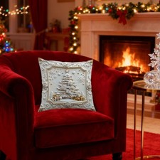 Christmas Themed Cushion Cover, 4pcs Luxury Xmas Style H Cover OT Pillow K3K9