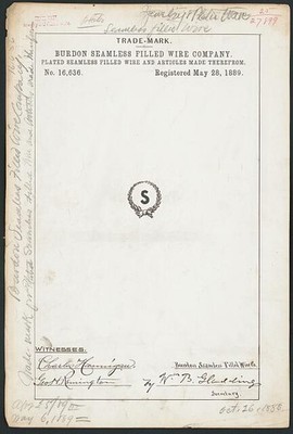 Photo:1889 Burdon Seamless Filled Wire Co Trade Mark S Brand Plated Wire