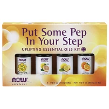 NOW  Put Some Pep in Your Step Essential Oils Kit, With Child Resistant Caps