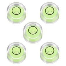 5pcs Round Bubble Level 12x7mm Mini Circular Bullseye Spirit Levels, Green