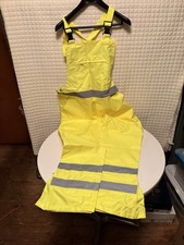 Majestic High-Visibility Yellow Safety Overalls Sz L Reflective Adjustable NWOT