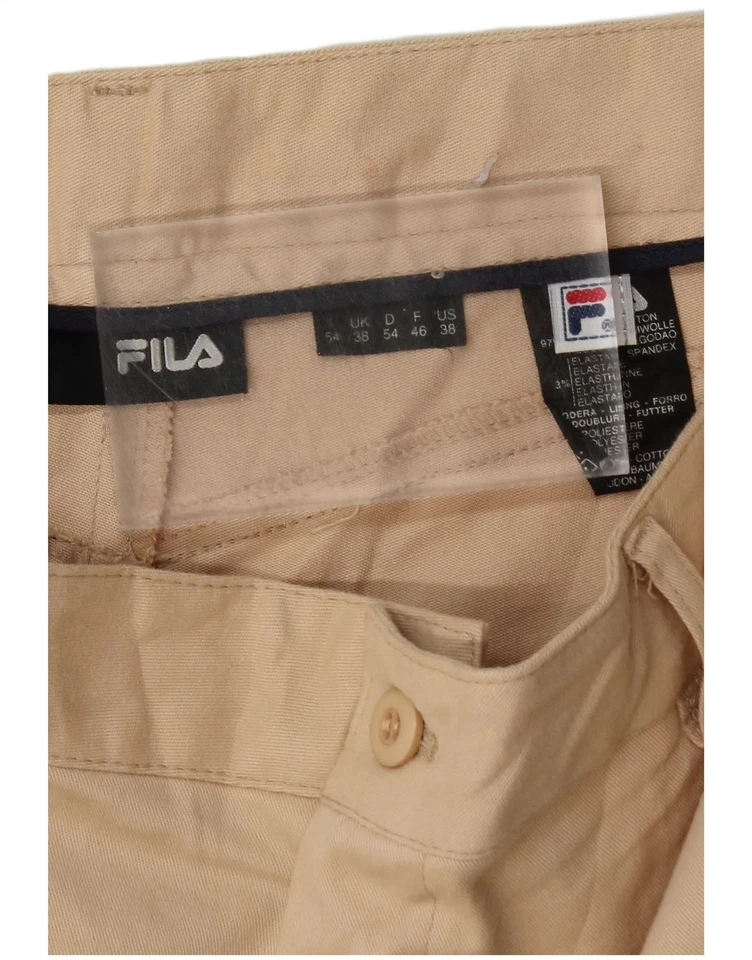FILA Mens Straight Chino Trousers W38 L32 Beige Cotton BG12 - Image 4 of 4