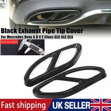 1Pair Black Exhaust Pipe Tip Cover For Mercedes Benz A E B C Class GLC GLE W205