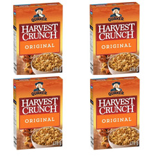 Quaker Harvest Crunch Original Granola Cereal 475g Breakfast Rolled Oats 4 Pack