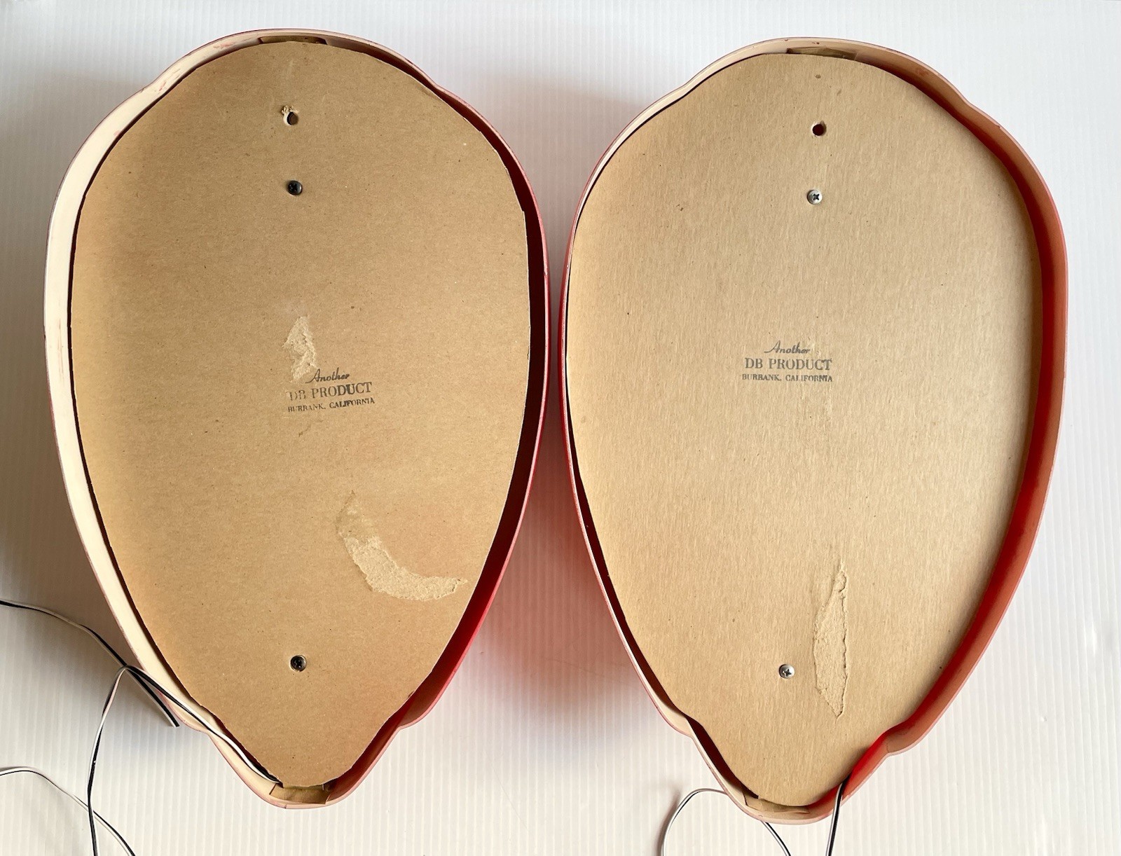 Pair Of DB Products Seeburg Jukebox Teardrop Red Wall Speakers Untested