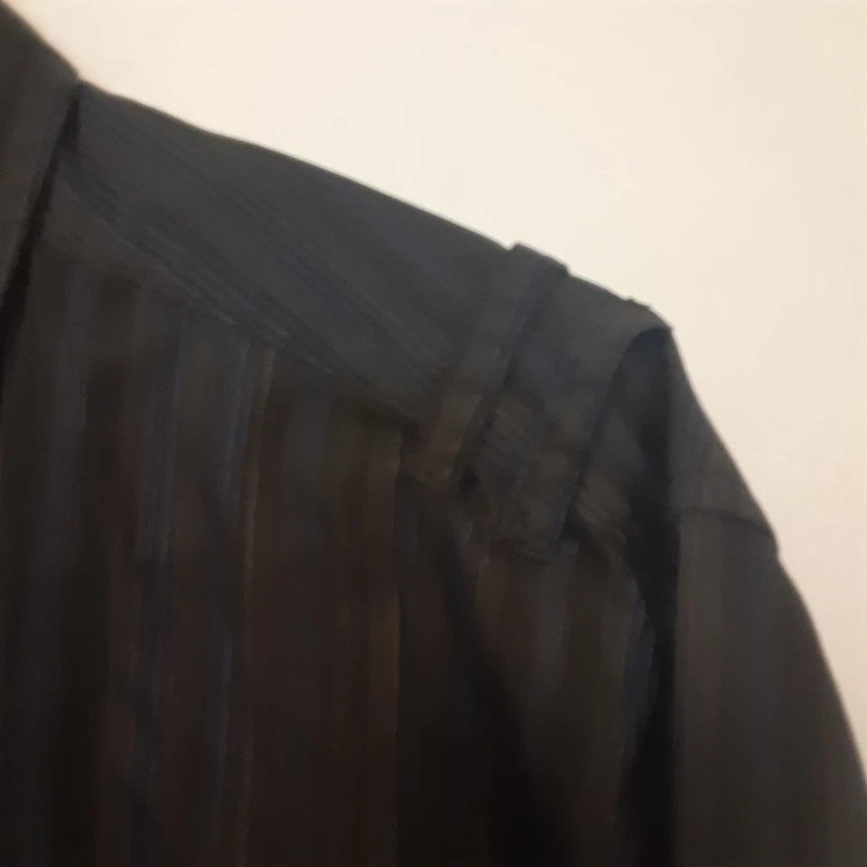 Bruno New York Vtg Mens L Button Up Long Sleeve Shirt Black Blue Gray Striped - Image 3 of 4