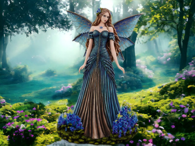 Royal Enchantment Elegante Fee Statue Majestätisch Verzauberter Wald Deko Figur