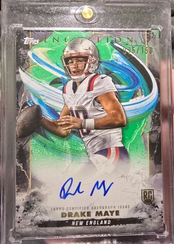 Drake Maye [Green] #RA-DM 2024 Topps Inception Rookie Autograph card