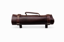 Full Leather Brown Handmade Knife Roll Case Knives Roll Holder Knife Storage Bag
