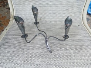 Hans Jensen 3 Candle Holder DENMARK Modern Mid CENTURY Candlelabra Calla Lily