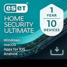 ESET Home Security ULTIMATE 2026, 10 Devices, 1 Year for PC | Mac | Android