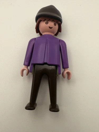 Vintage Playmobil Victorian Brown Hair Purple Shirt Man Figure 3”