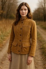 Coldwater Creek Jacket Womens 10 Tan Leather Western Riding Cowgirl Rodeo