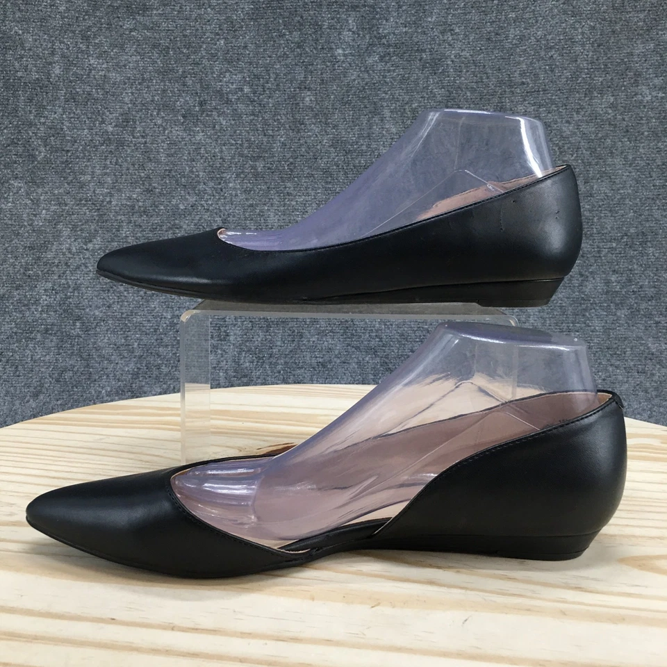 Nine West Shoes Womens 10 Seves Black Pointed Toe Dorsay Flats Slip On Casual - Image 2 of 4