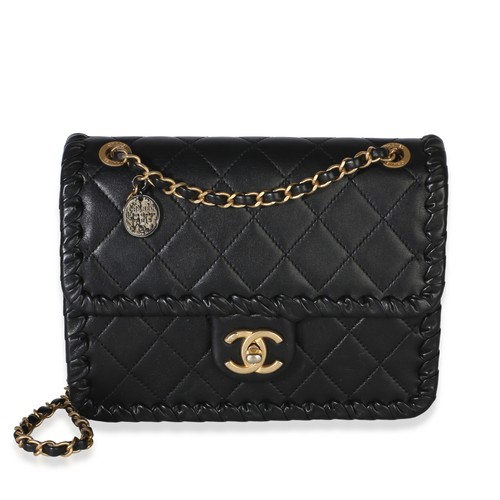 Chanel Black Braided Quilted Calfskin Small My Own Frame Flap Bag
