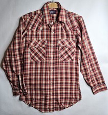 Vintage Levi's Men Size S Plaid Button-Down Western Shirt