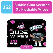 Flushable Wet Wipes for Kids Extra Large Bubble Gum Scent 252 Count 6 Pack Baby