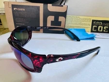 Costa del Mar Brine Tortoise Shell Frame / Blue Mirror Polarized Sunglasses 580P