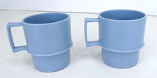 Vintage Tupperware Toys Blue Mini Stacking Cups Mugs Set Of 2