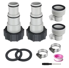 Pool Hose Adapter Kit Compatible with Intex Pool Sets with 1.5” and 1.25” Hose