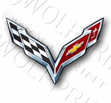 Corvette 5 Wide Sticker Vinyl Decal Chevrolet Logo
