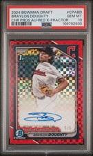 2024 BRAYLON DOUGHTY 1st Bowman Draft AUTO Red X Fractor /5 PSA 10 💎
