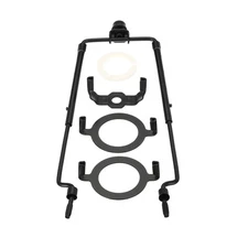 Lamp Harp Kit with Finial, 1 Set Adjustable Lamp Shade Holder with Base, Black