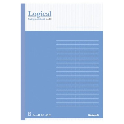 Nakabayashi Swing Logical Notizbuch, B6, B-liniert, 40 Blatt, blau, Coc-Nr-B601B (