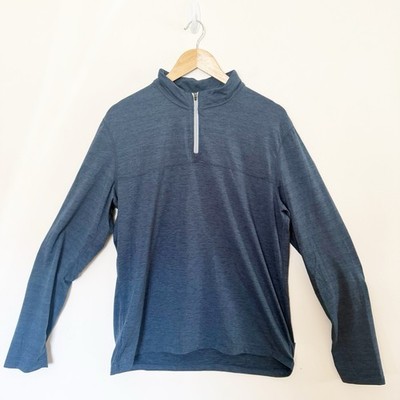 Marine Layer Shirt Mens Medium Navy 1/4 Zip Pullover Outdoor Hiking Work
