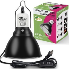 Reptile Lamp Bulb Fixture 5.5 Inch Deep Dome with Switch - Ideal for 60W/75W/...