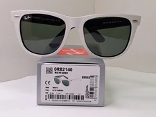 Oversized 54MM RAY BAN WAYFARERS.  WHITE ON BLACK Unisex. Made In Italy.  RB2140