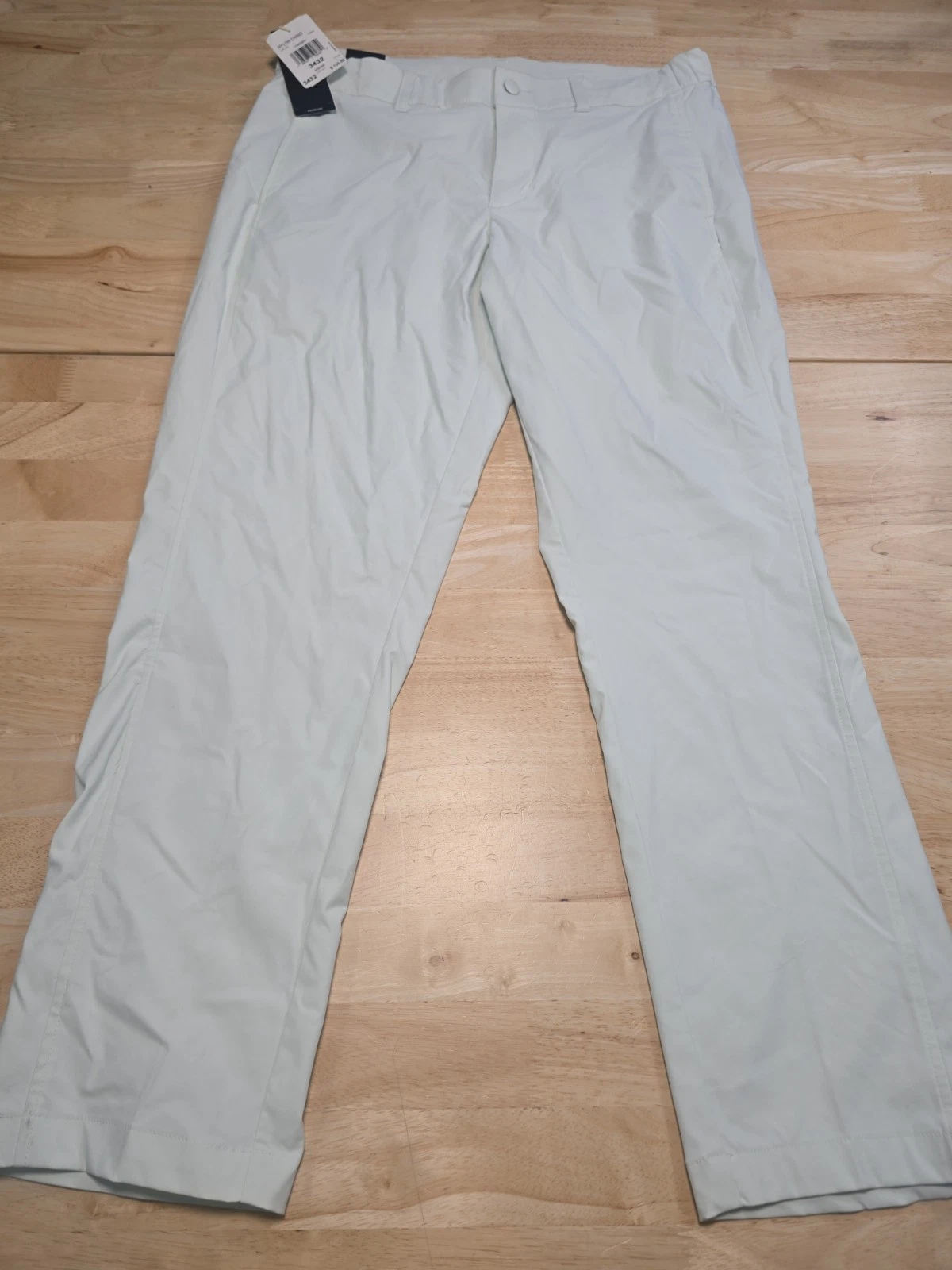 Adidas Chino Pants Mens Size 34 x 32 Nylon Straight Leg Stretch Green IU2843 NWT