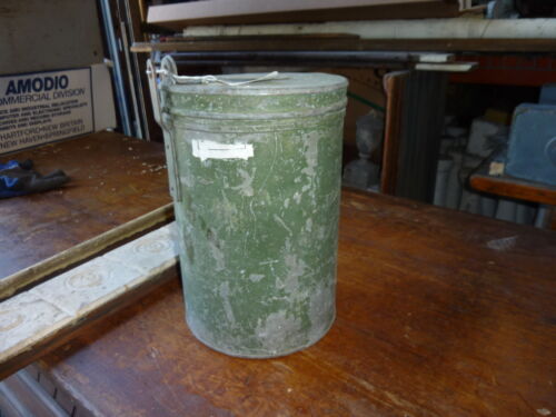 GREEN cylinder METAL ballot voting ELECTION box cannister midwest origin 12" h - Picture 1 of 6