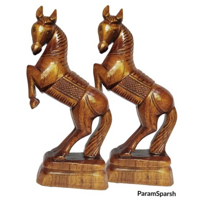 Homedecor Racing Horse Statue ( Pack of 2 ) Uplifted Legs Interior Showpiece