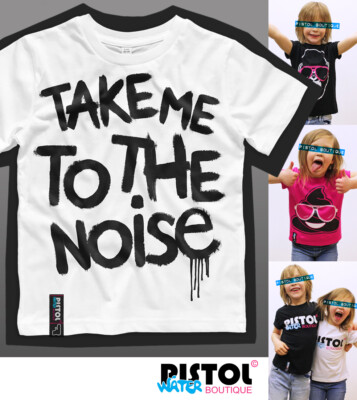 Wasserpistole Boutique Kinder Unisex Jungen Mädchen Take me to the noise weiß T-Shirt