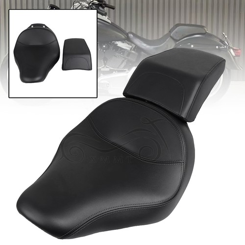 Black Driver Rider Passenger Seat Fit For Harley Fat Boy FLSTF 2007-2017 2008 - Picture 2 of 21